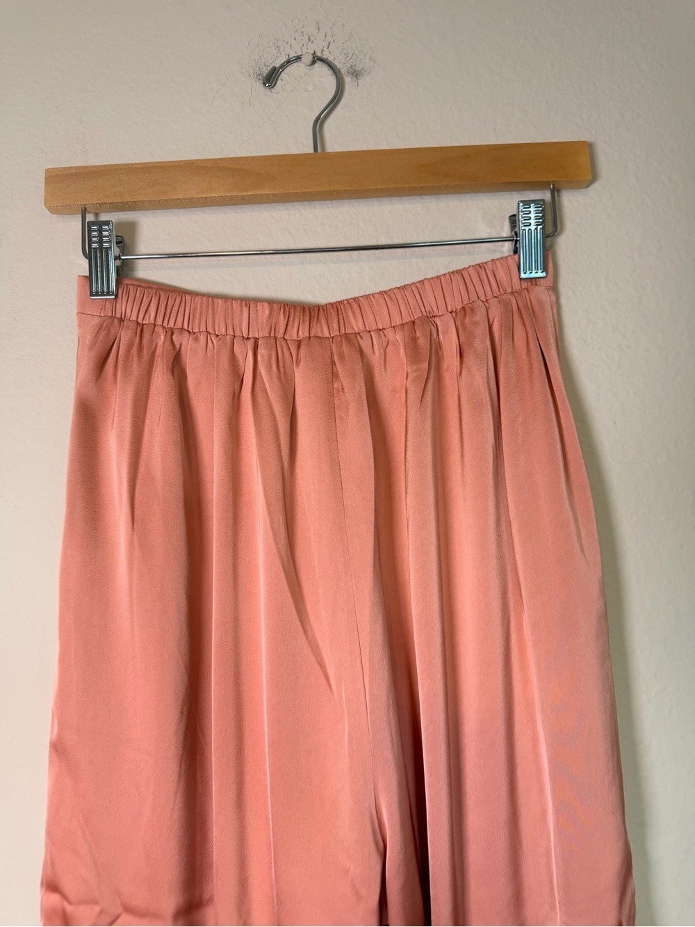 Andrea Iyamah Uchi Pants Powder Peach Satin Wide Leg XS - Picture 7 of 9
